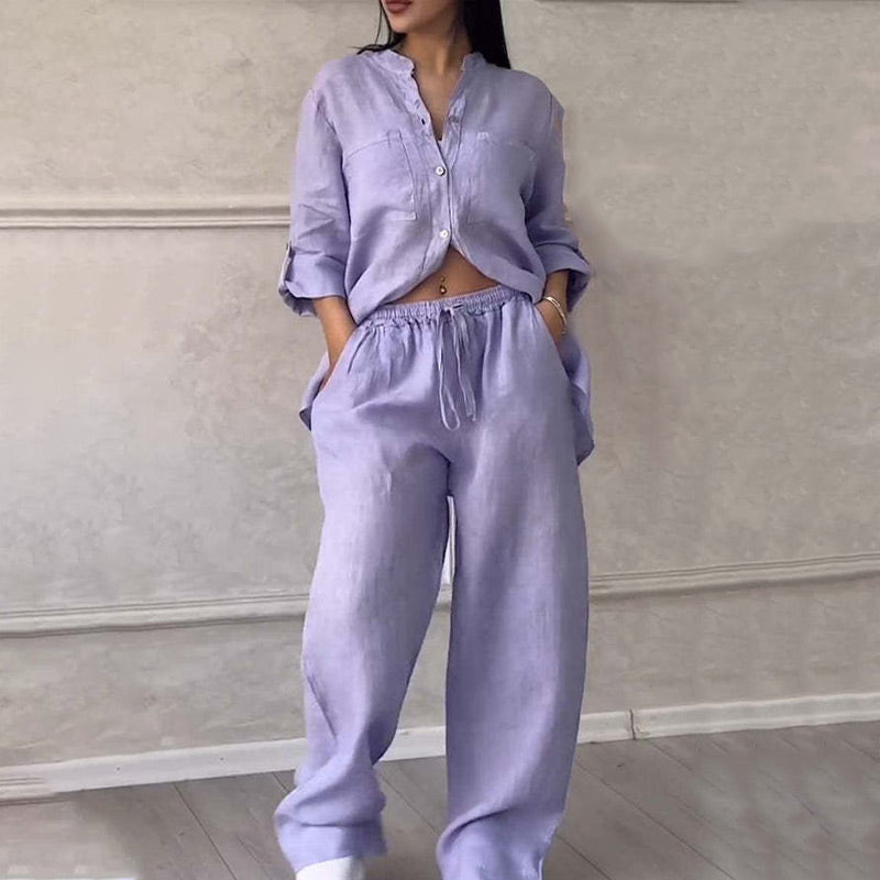 Esmee | Set da donna 2 pezzi con camicetta e pantaloni