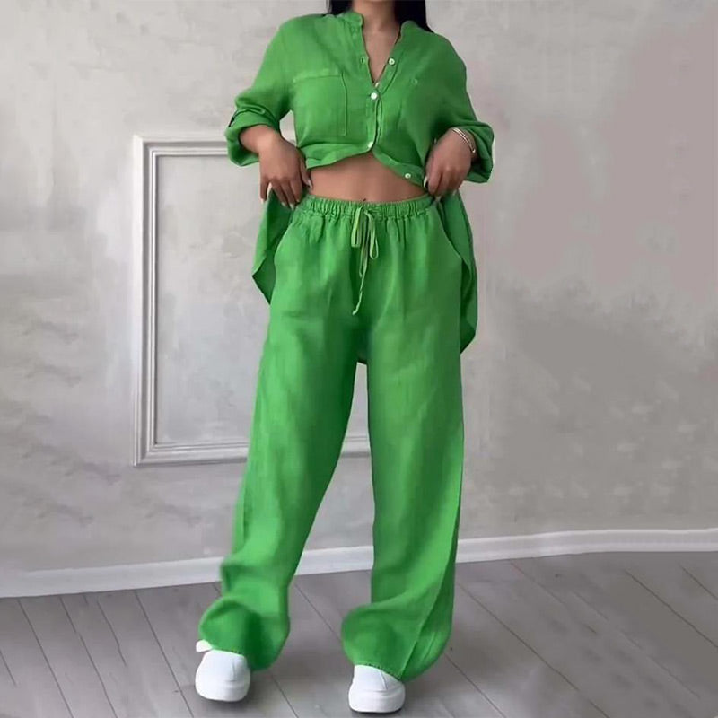 Esmee | Set da donna 2 pezzi con camicetta e pantaloni