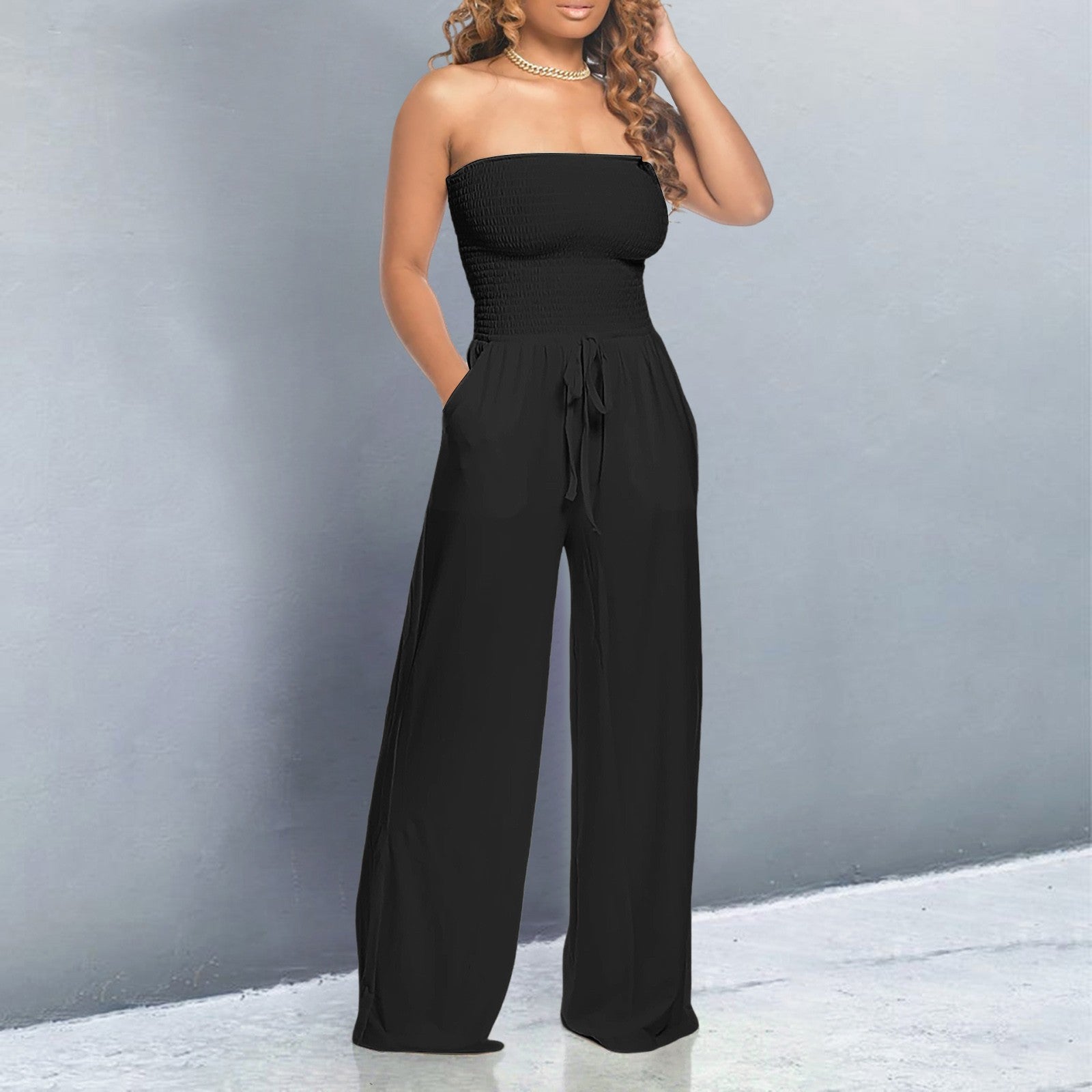 Variant image for Milana | Trendiger Jumpsuit für Damen mit Off-Shoulder Design und Weiten Beinen-26