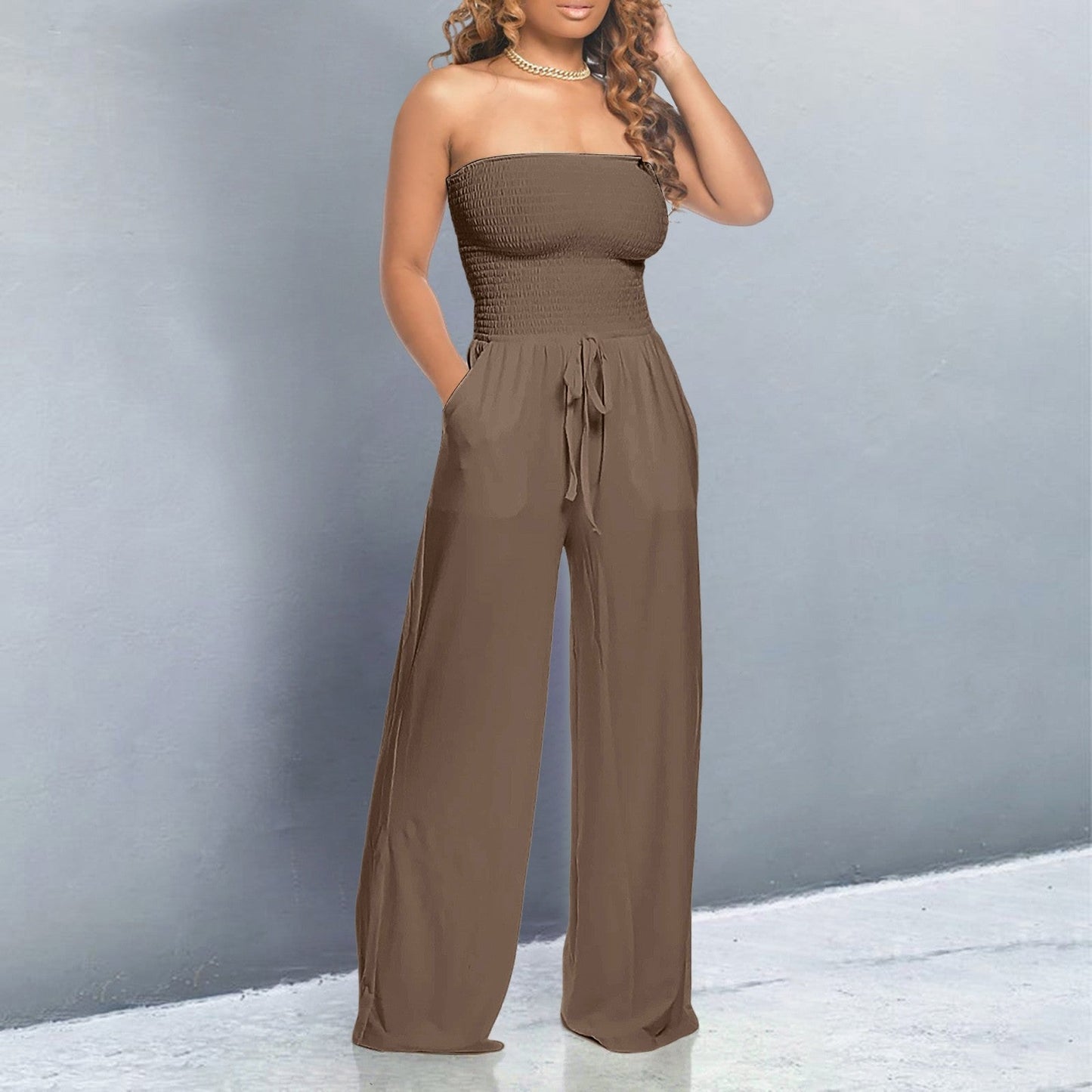 Milana | Trendiger Jumpsuit für Damen mit Off-Shoulder Design und Weiten Beinen 4