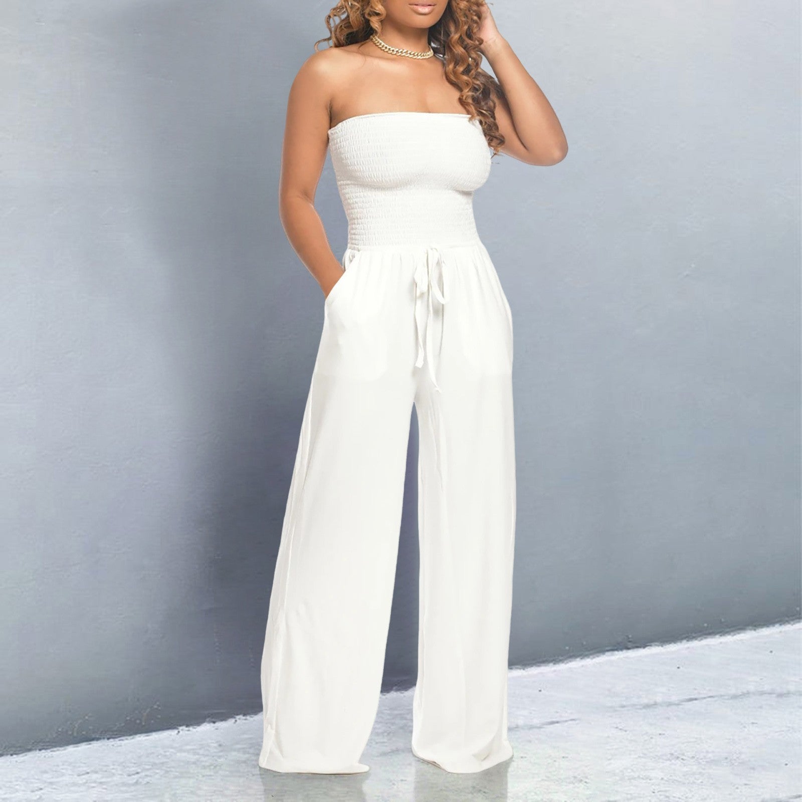 Milana | Trendiger Jumpsuit für Damen mit Off-Shoulder Design und Weiten Beinen 3