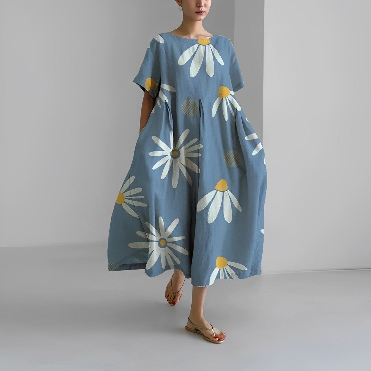 Variant image for Beatrix | Elegantes Bedrucktes Kleid für Damen im Blumendesign-64